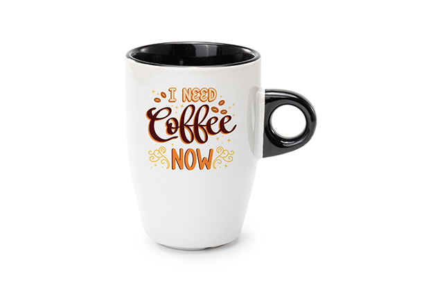 9 oz. Inner/Handle Color w/Finger Loop Mug, Black
