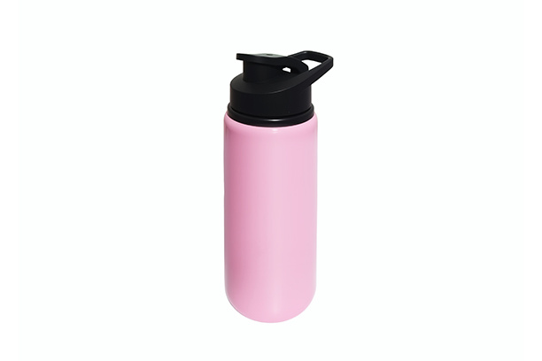600ml Aluminum Bottle with C6 Lid, Glossy/Pink