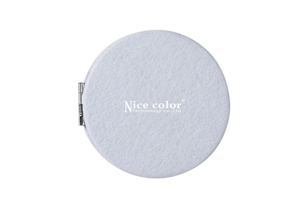 Round Shape Compact Mirror with Flocking Surface
