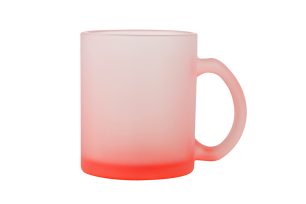 10 oz. Frosted Glass Mug-Rose Red