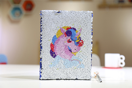 Sequin Notebook.Blue.Small