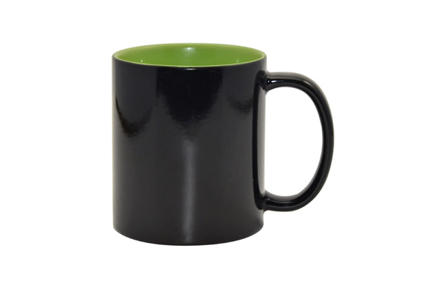 11oz. Black Color Changing Mug w/Inner Green