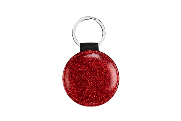 Sparkling PU Leather Keychain.Round