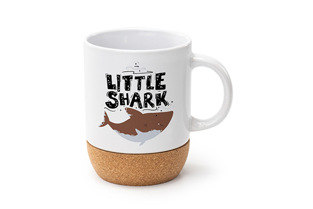 420ml White Mug w/Cork Bottom