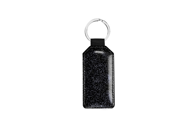 Sparkling PU Leather Keychain.Retangular Shape