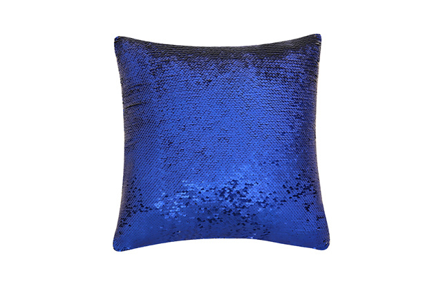 Magic Sequin Pillow Case, Square (Blue/White)