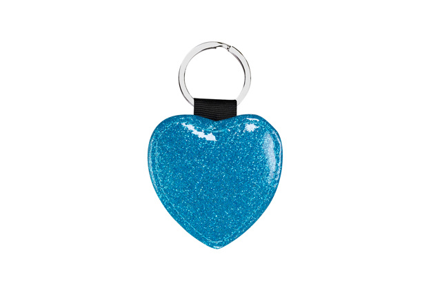 Sparkling PU Leather Keychain.Heart