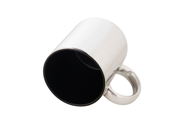 11 oz. Inner Black Metallic Mug, Silver