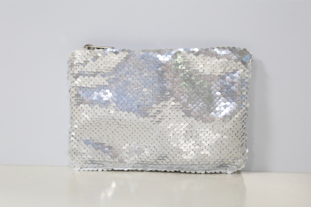 Sequin Purse, Silver Color