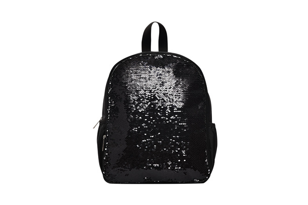 Sequin Black School Bag, Big