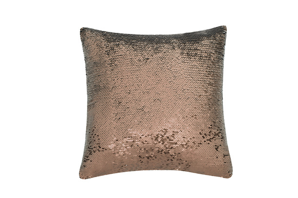 Magic Sequin Pillow Case, Square (Champagne/White)