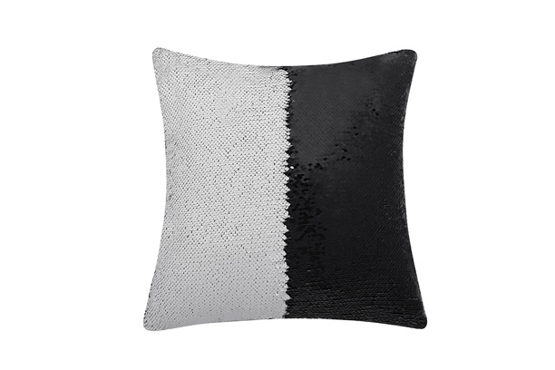Magic Sequin Pillow Case, Square (Black/White)