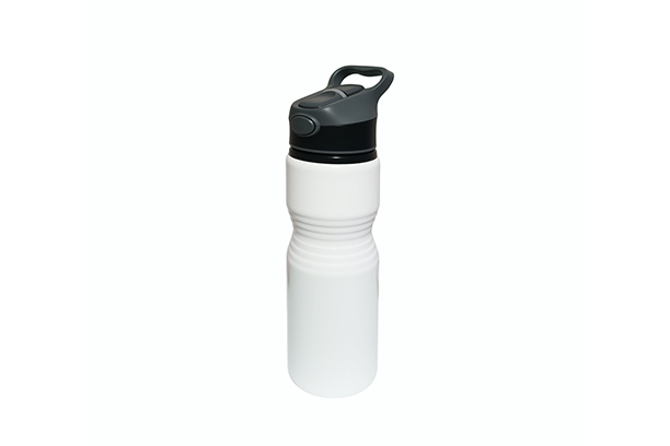 750ml Aluminum Bottle, Slim Body w/Colored Flip-top Lid- Black