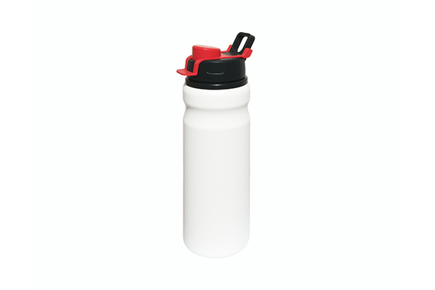 750ml Aluminum Bottle w/Slim Body, w/Colored Flip-top Cap-Red