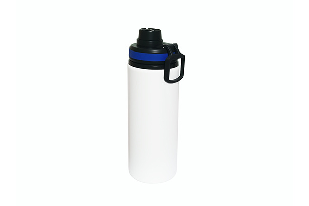 750ml Aluminum Bottle w/Swivel Handle and Screw-on Top - Blue