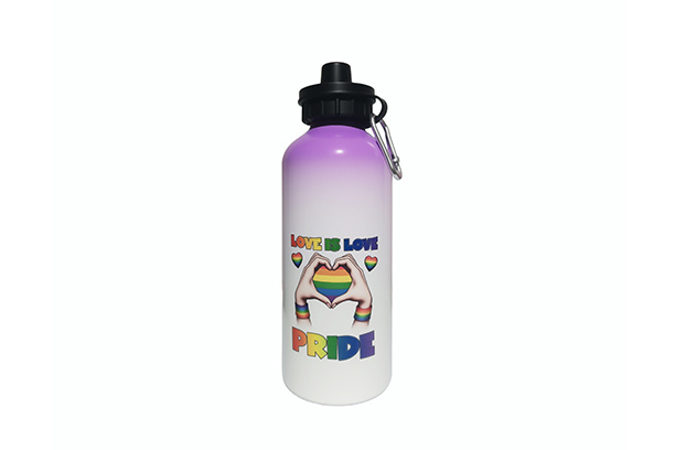 600ml Colored Aluminum Sport Water Bottle w/Top Gradient Color - Purple