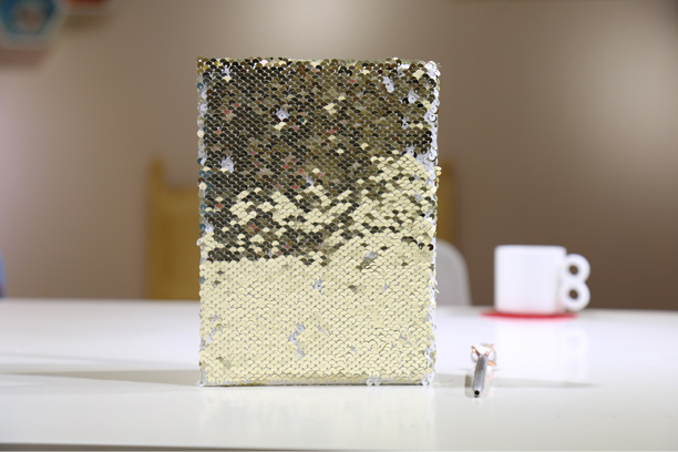 Sequin Notebook.Gold.Small