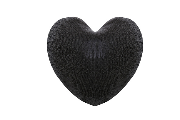 Magic Sequin Heart Shaped Cushion Cover(Black/White)