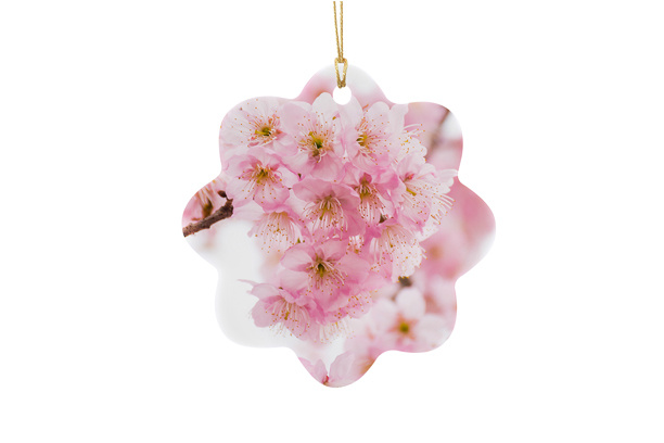 Sublimation Ceramic Ornament/Sunflower w/Hole w/Golden Rope