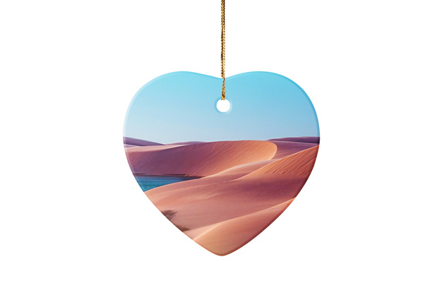 3 inch Heart Shape Ceramic Ornament-Valentine