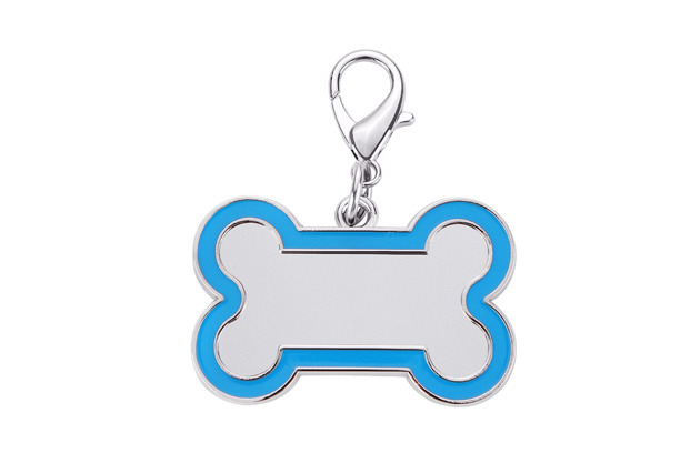 Sublimation Pet ID Tag - Bone Shape, Light Blue