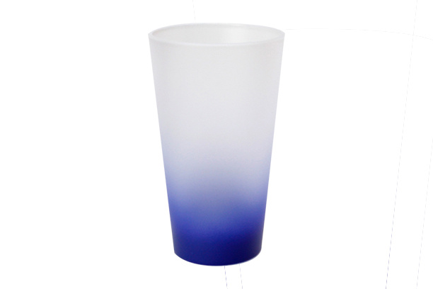 17 oz. Latte Glass Mug(Gradient Color Blue)