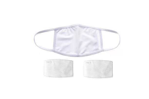 Custom Mask with Filter Pocket,White,Big
