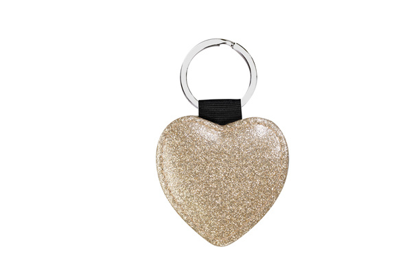 Sparkling PU Leather Keychain.Heart