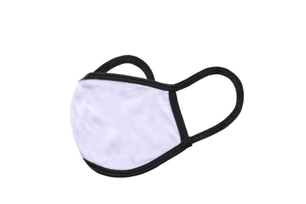 Sublimation Face Mask-Black Edge/Elastic,2 Layers, Small