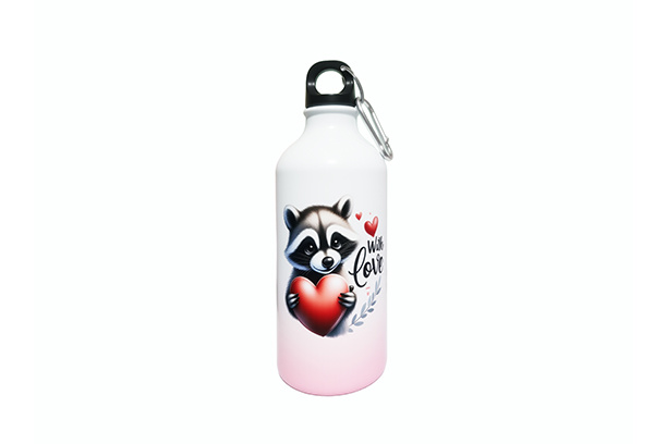 600ml Colored Aluminum Sport Water Bottle w/Bottom Gradient Color - Pink