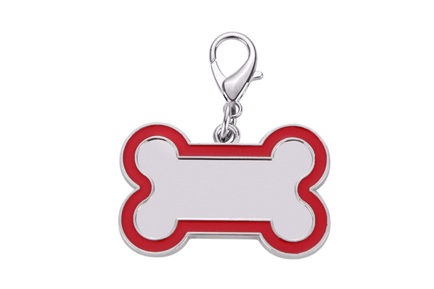 Sublimation Pet ID Tag - Bone Shape, Red