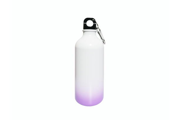 600ml Colored Aluminum Sport Water Bottle w/Bottom Gradient Color - Purple