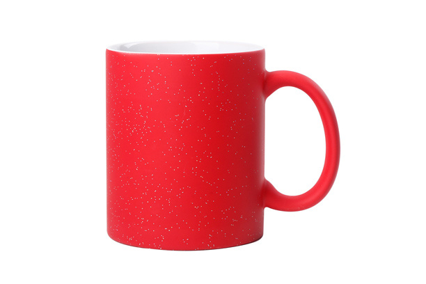 11 oz. Color Changing Mug with Sparking Surface(Stars), Red