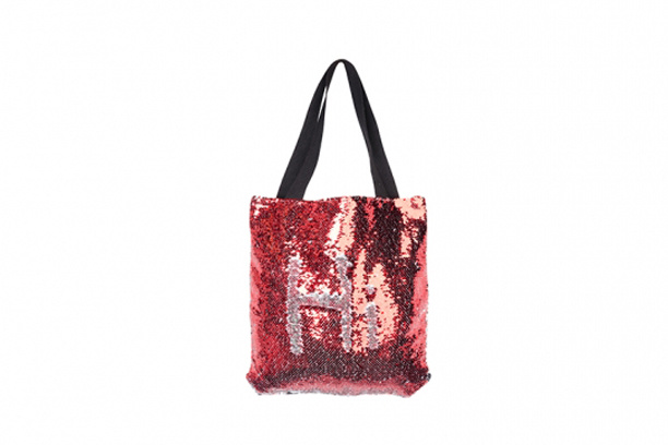 Magic Sequin Heart Two Sides bag(Red and Silver)