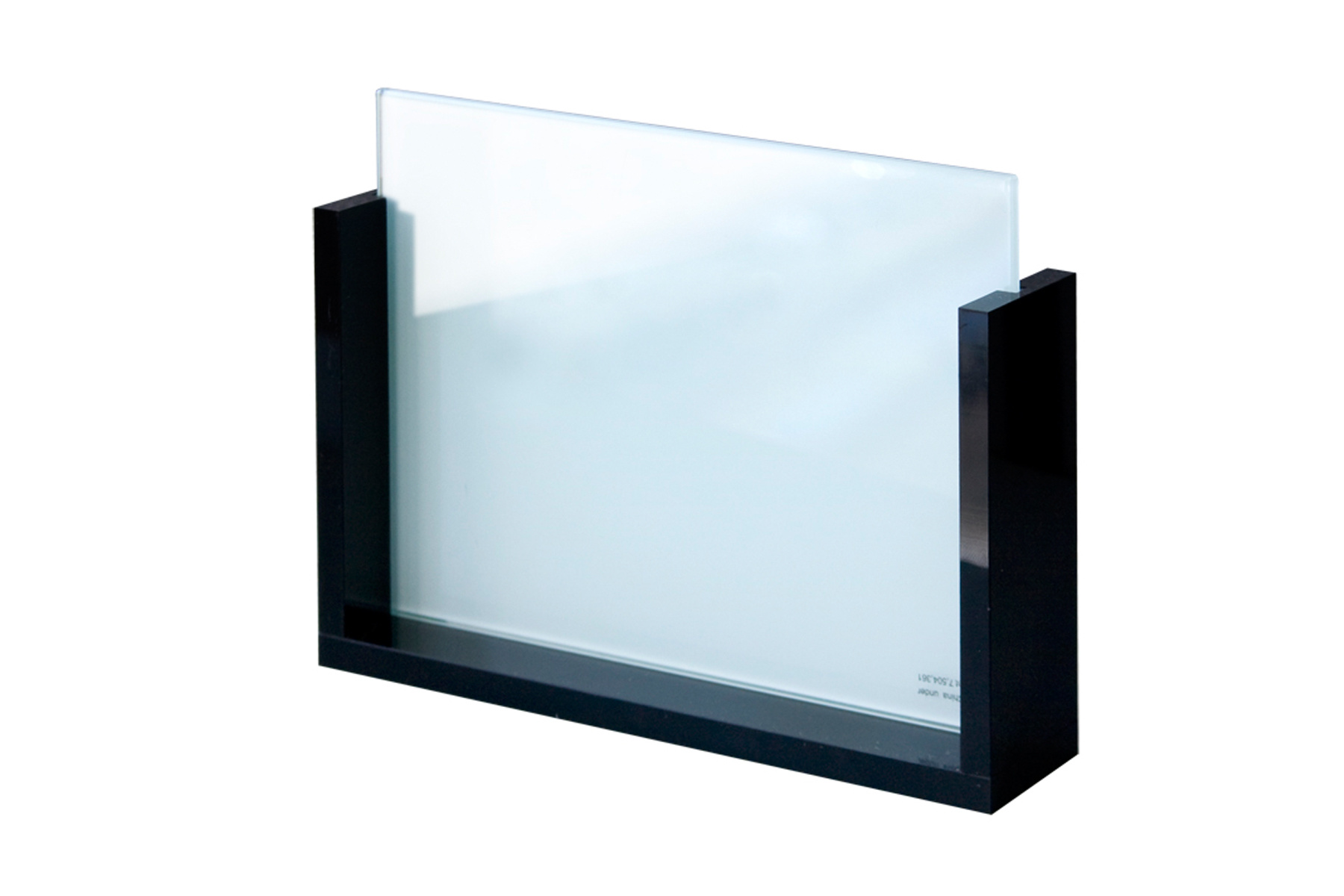 Black Acrylic Photo Slide Stand w/Frosted Glass