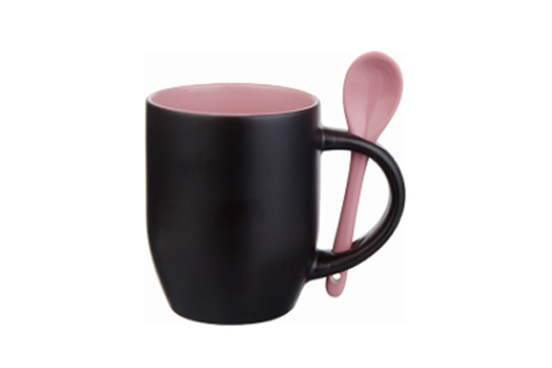 12 oz. Color Changing Mug with Spoon (Pink)