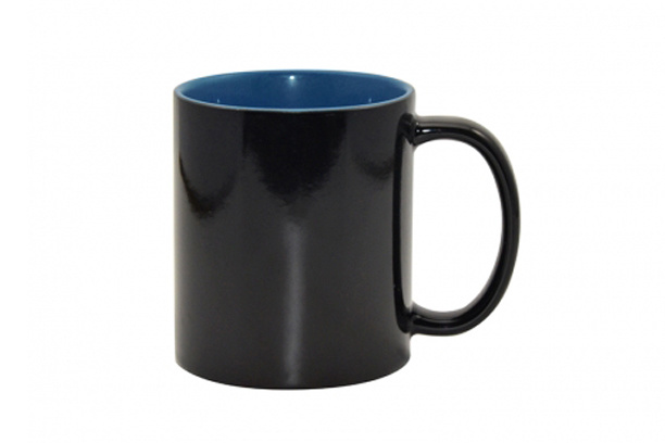 11oz. Black Color Changing Mug w/Inner Blue