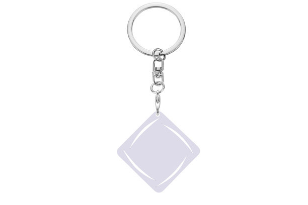 Stainless Steel Hollow Keychain-Square Shape