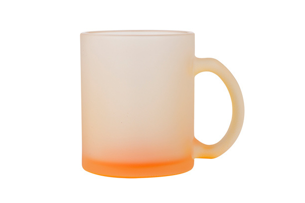 10 oz. Frosted Glass Mug-Orange