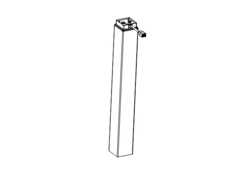 Three-section square tube straight lifting column