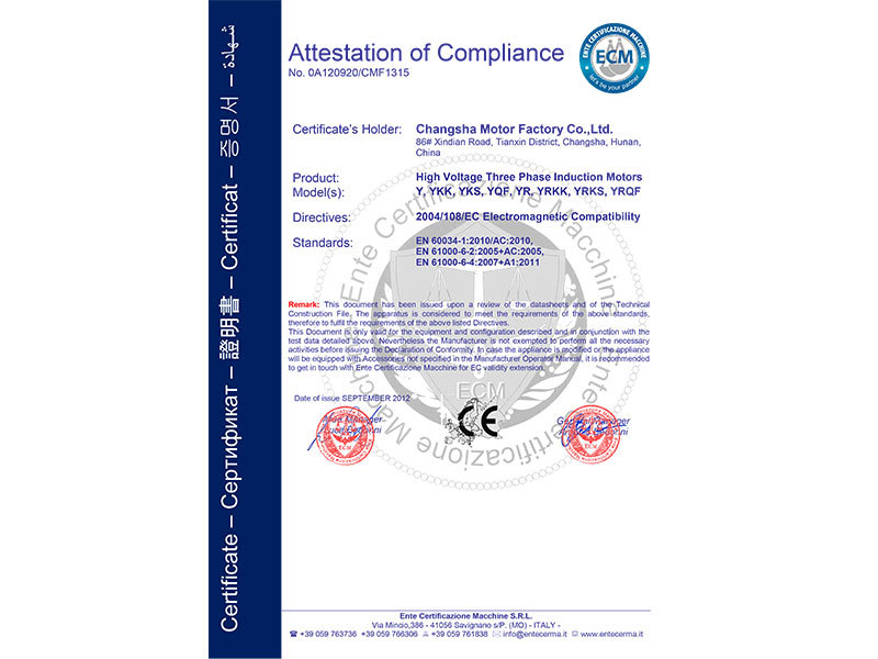 高压电机CE认证