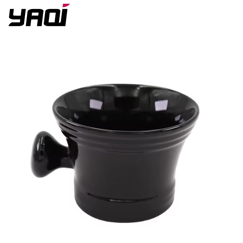 YAQI RTS Black Ceramics Black Shaving Bowl shaving mug shaving soap bowl