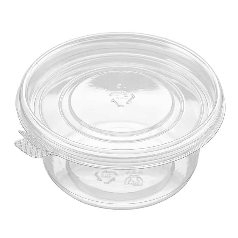 PET Plastic Food grade Disposable Container Mini Clear Salad Sauce box With Lock Lids