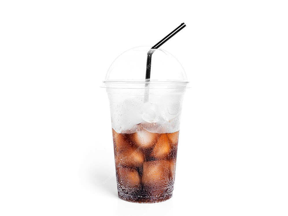 Disposable cold coffee milk tea transparent plastic pet cup with lid