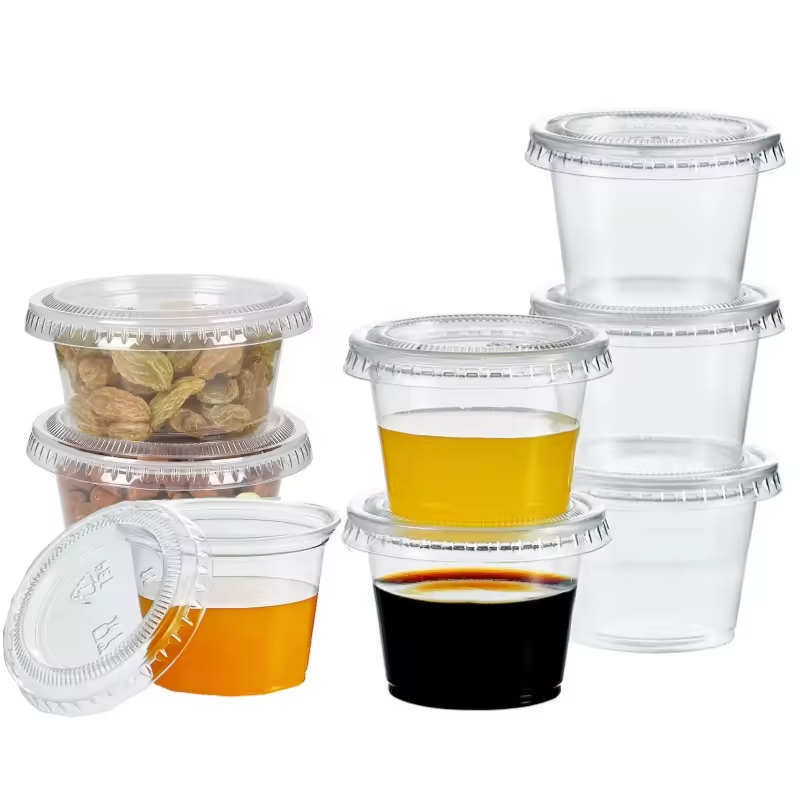 Disposable Sauce Container Plastic Sauce Cups with Lids