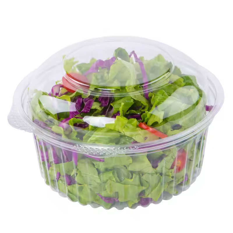 Round Custom disposable salad box packaging food grade takeaway container salad box