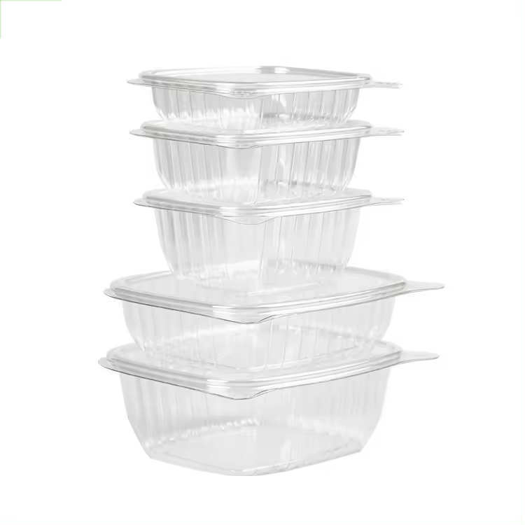 PET Plastic Food grade Disposable Container Mini Clear Salad Sauce box With Lock Lids