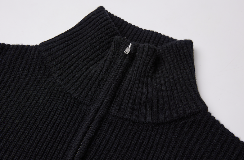 Men High Neck Zip Sweater