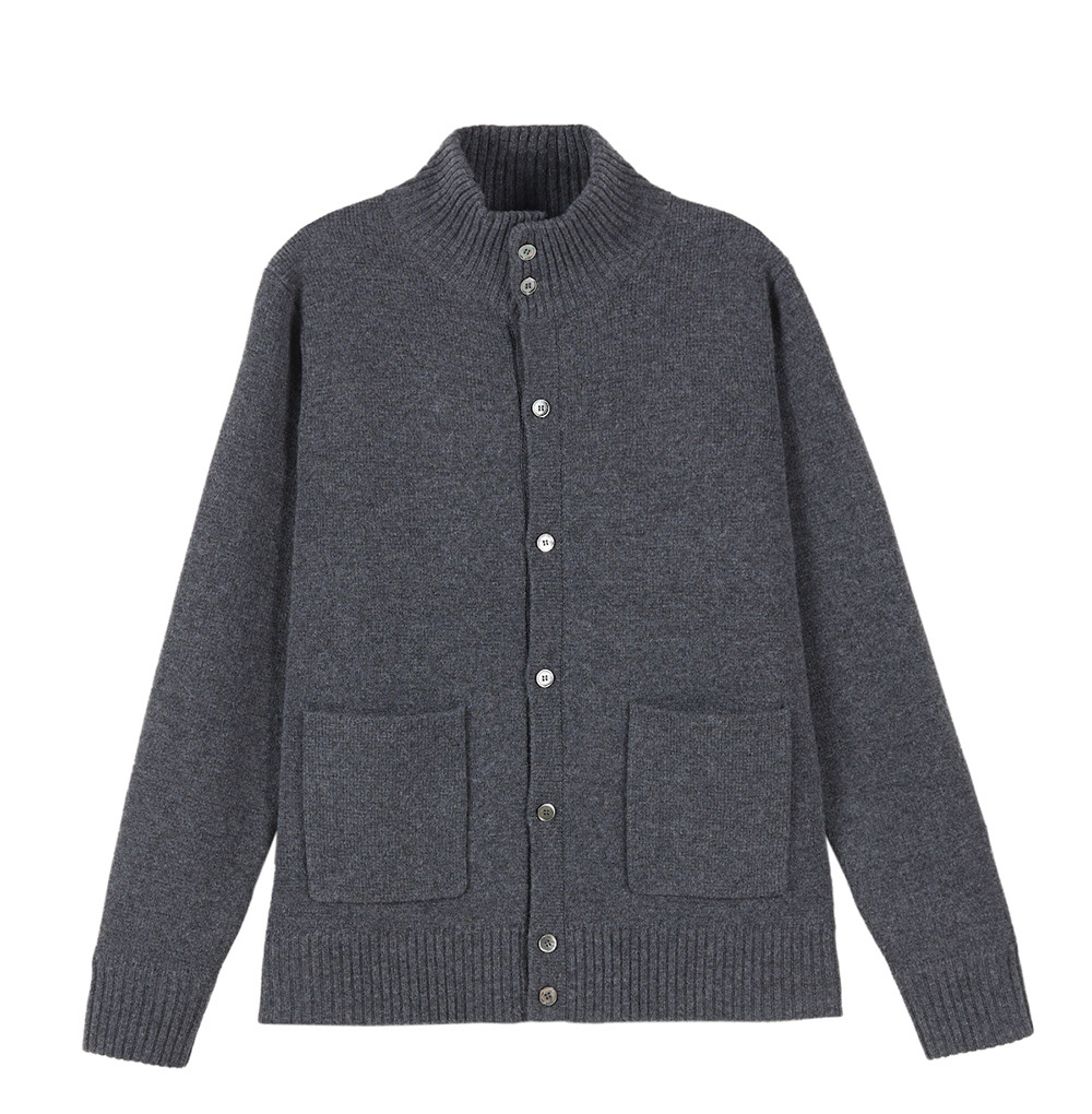 Men Button Wool Cardigan