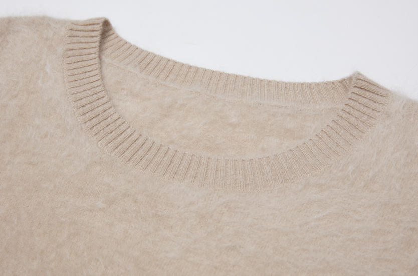 Brushed Cashmere Sweater with 3/4 Sleeve